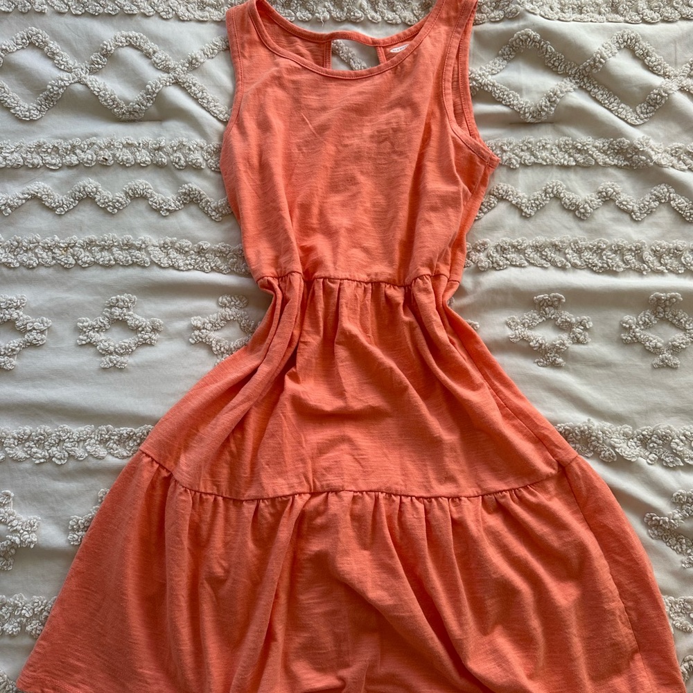Old Navy Bright Coral Sleeveless Kids Dress